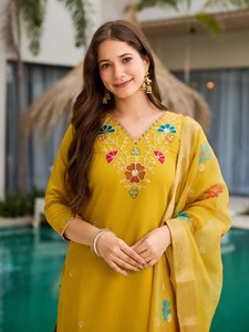 Nueva Colección de Tela Chandar de Viscosa Pesada con Bordado de Lentejuelas para Salwar Kameez - Ropa Moderna para Fiestas - Product Image 3