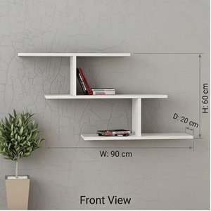 <b>Wall</b> <b>Mounted</b> Wooden Storage <b>Shelf</b> 2 Tier Minimalist Design for Living Room Neatening - Product Image 2