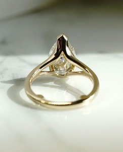 Anillo de Compromiso con Diamante Cultivado en Laboratorio, Corte Pera, Certificado IGI, 2 Ct, Anillo de Boda con Diamante CVD, Chapado en Rodio, 2 Ct IGI C - Product Image 2