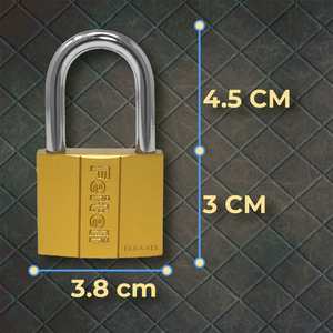 Lucchetto in Ferro con Gancio e Cilindro in Ottone da 38 mm, Realizzato in Acciaio - Product Image 3