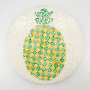 Plateau de service rotatif en nacre, élégant, fabriqué à la main, plateau tournant en incrustation de coquillages pour le thé ou la décoration. - Product Image 3