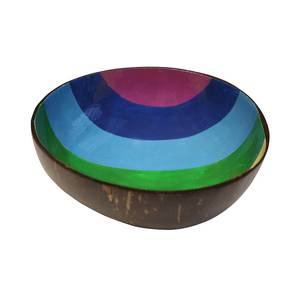 Juego de cuencos de coco pintados artísticos coloridos, Material de PC de calidad superior ecológico, cuchara de ensalada para el hogar de comedor moderno - Product Image 4