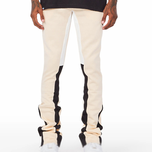 Wholesale Manufacturing Plain Color <b>Joggers</b> <b>Stacked</b> Sweatpants Drawstring Closure Flare Sweatpants With Custom Private Label - Product Image 3