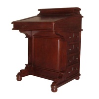 Réplique antique du bureau Davenport du XIXe siècle, table d'écriture en bois conçue pour les meubles de bureau classiques et le bureau à domicile