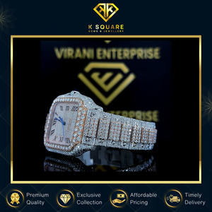 Montre de luxe de qualité supérieure, nouveau design, acier inoxydable, mouvement automatique à quartz, résistante à l'eau, avec diamants Moissanite - Product Image 5