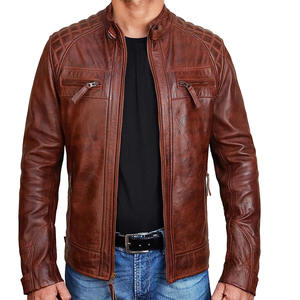 เสื้อนอกสำหรับนักขี่จักรยานหนังเข้ารูป, เสื้อแจ็กเก็ตสไตล์ไฮสตรีทสำหรับฤดูหนาวมีกระเป๋าซิปและปกคอตกแต่งใหม่สำหรับผู้ชาย - Product Image 6