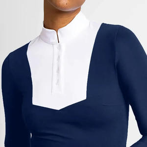 Protección UV de alta calidad para montar a caballo, carreras, espectáculo, camisa de manga larga, equitación ecuestre, media cremallera, camiseta superior para montar a caballo - Product Image 3