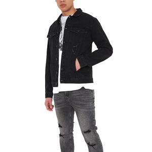 เสื้อแจ็กเก็ตยีนส์กระดุมด้านหน้าสำหรับผู้ชายเสื้อแจ็คเก็ตยีนส์มีกระดุมออกแบบได้ตามต้องการแฟชั่นสตรีทแวร์มาใหม่พร้อมกระบวนการเคลือบผิว - Product Image 4