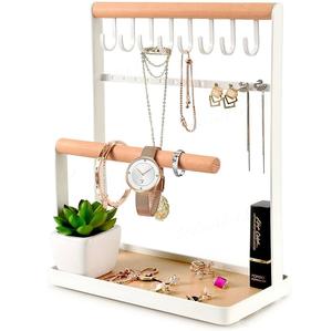 Soporte de exhibición de joyería de madera y metal de mejor diseño, pegatina hecha a mano, logotipo de serigrafía, diseño de embalaje, pequeña característica personalizada - Product Image 1