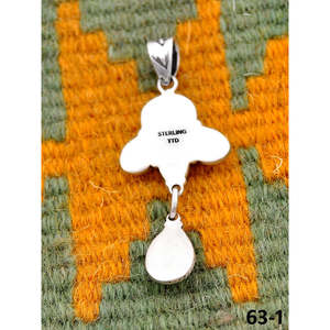 Pendentifs artisanaux Paloma et en argent sterling du sud-ouest avec technologie d'incrustation de turquoise à la sangle de monture - Product Image 4