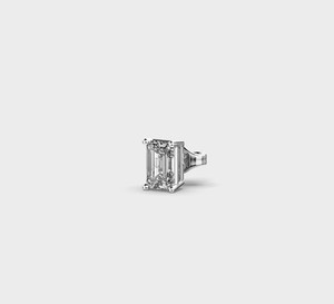 Boucles d'oreilles solitaires à quatre griffes en or blanc/rose/jaune 9K avec diamant taille émeraude cultivé en laboratoire – Fabricant - Product Image 5