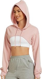 Custom High Quality Long Sleeves <b>Cropped</b> Hoodies Women's Half Zipper Gym Pullover Crop <b>Top</b> - Product Image 5