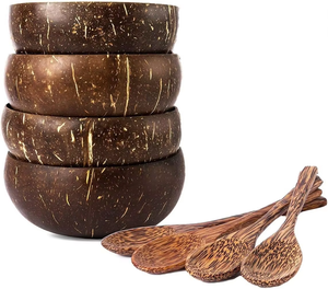 Bol et cuillère à noix de coco Coquilles de noix de coco écologiques Produits fabriqués à partir de bols de noix de coco vietnamiens Vente en gros - Product Image 4