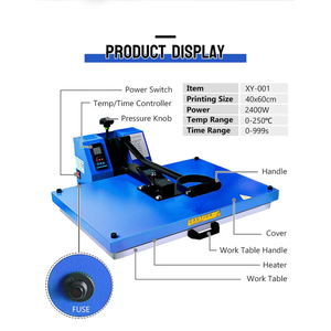 Nouvelles grandes presses à chaud manuelles multifonctions pour l'impression de vêtements et de t-shirts - Sublimation DTF 38x38cm - Product Image 2