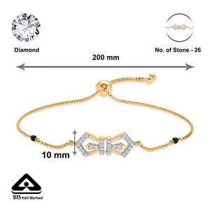 กำไลข้อมือทองคำประดับเพชรสำหรับผู้หญิง ดีไซน์สวยงาม - Product Image 5