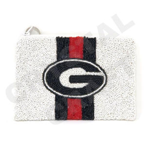 G Belle pochette à monnaie à la mode en blanc avec accessoire de perles de rocaille Porte-monnaie élégant pour les femmes - Product Image 1