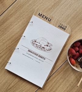 DIVRIS - Cubierta de Menú de Restaurante de Madera Marrón Claro Personalizada al por Mayor con Múltiples Páginas y Grabado de Logotipo - Product Image 2