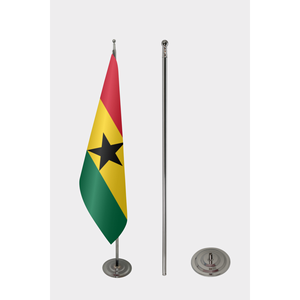 Ghana Indoor Official <b>Flag</b>-Custom Design Digital Printing Aluminum <b>Pole</b> Nylon/Polyester/Vinyl/Silk Material - Product Image 2