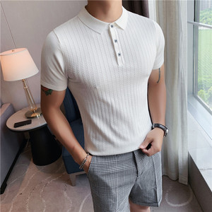 Camisetas Polo de Color Sólido para Hombre 2023, Ropa de Verano para Hombre, Camisa de Moda Británica, Camisetas Polo de Algodón Puro, Tops en 4 Colores, Tallas Grandes S-3XL - Product Image 5