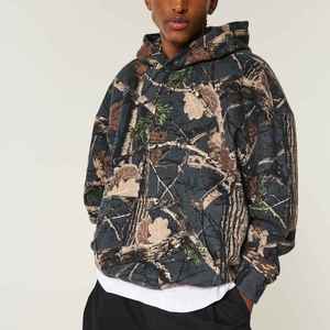 Calidad Premium personalizado OEM 100% algodón lavado ácido de gran tamaño pulóver Sudadera con capucha hombres desgastado bordado otoño ecológico - Product Image 6