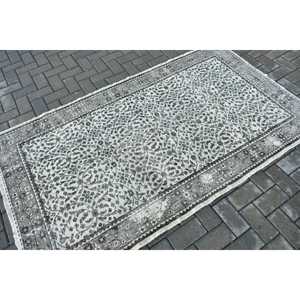 พรมวินเทจ ขนาด 4x6.7 ฟุต พรมตุรกี สีเทาน้ำตาล พรมขนสัตว์โมร็อกโก - Product Image 2