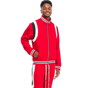 Nouveaux survêtements à rayures latérales sweat-shirt à fermeture éclair pour hommes personnalisés et ensemble de pantalons de survêtement empilés survêtement unisexe - Product Image 4