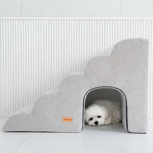 [AllmioPet] 5 Step 3 in 1 Cave Style Pet Stair Gray AMP C5 GR Indoor <b>Dog</b> Cat Steps <b>for</b> Safe <b>Sofa</b> <b>Bed</b> Furniture Climbing - Product Image 3
