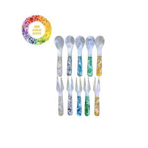 Cucharas de nácar de alta calidad de 99 Gold Data hechas a mano, ecológicas, ideales para cenas de lujo y regalos - Product Image 4