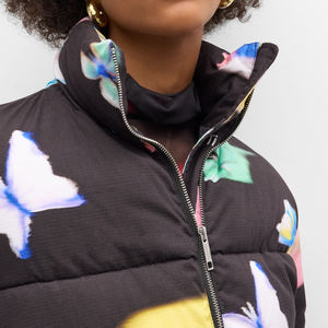 Veste matelassée d'hiver pour femmes 2026, chaude, respirante, en nylon, avec fermeture éclair légère, motif imprimé, style court pour femmes - Product Image 3