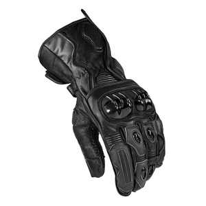OEM Men's Full Finger Motorbike Gloves Pure Black Genuine Goat Skin Leather Waterproof Sportswear Auto Racing Breathable Printed - Product Image 2