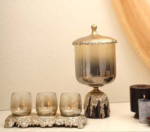 Jarrón de flores clásico, Juego de 2 para el hogar, sala de estar, hotel, restaurante, jarrones decorativos de Metal y vidrio, florero de mesa elegante - Product Image 4