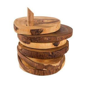 Dessous de verre carrés en bois écologiques en forme de biscuit pour boissons café thé liège ardoise sous-verres en gros personnalisé Logo personnalisé - Product Image 6