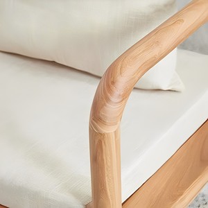 Minimalist teak wood <b>Armchair</b> with Plush Cushions Perfect <b>for</b> Indoor Relaxation Spaces - Product Image 3