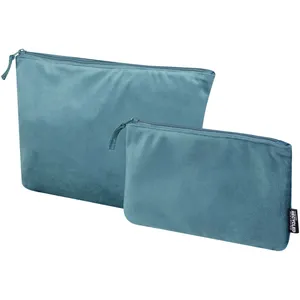 Trousse de toilette en velours recyclé écologique Swift avec des caractéristiques durables - Product Image 2