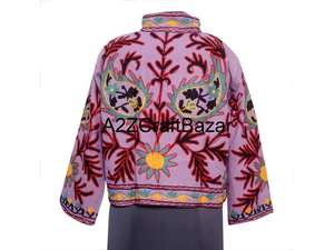 Indian Handmade <b>Jacket</b> with Embroidery Duck Fabric Boho <b>Jacket</b> Long <b>Sleeves</b> <b>Short</b> Blazer Coat for Women's Party Wear Autumn - Product Image 5