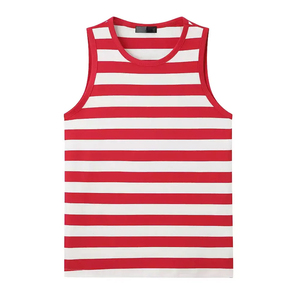 Camiseta sin Mangas para Hombre, Cuello Redondo, Tejido de Punto, Spandex/Poliéster, Ecológica, de Secado Rápido, Transpirable, Estilo Vintage, en Blanco y Negro - Product Image 4