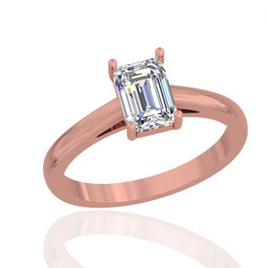 แหวนหมั้นของผู้หญิงเพชรโมอิสสีทอง14K ที่สง่างามแหวนหมั้นของผู้หญิงอีสีมรกตตัดสี VVS2ใส2กะรัตเครื่องประดับดีไซน์คลาสสิกทันสมัย - Product Image 4