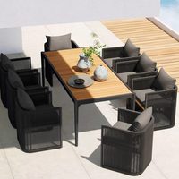 Ensemble de table et chaises de jardin en aluminium, mobilier de jardin extérieur, table basse en métal et chaises