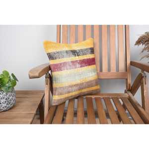 Multicolor 14x14 Inch Wool Kilim Patchwork Pillow Rustic Design with Vintage Fluffy <b>Leaves</b> Pattern 18x18 Decorative <b>Cushion</b> - Product Image 2