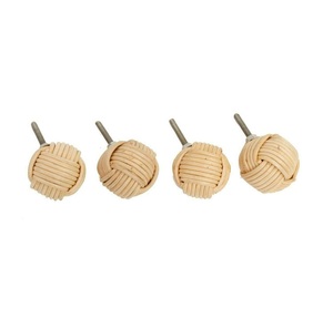 Vente chaude rotin tiroir boutons armoire meubles poignée cuisine placard porte poignée commode tirer meubles matériel inde - Product Image 6