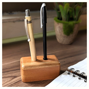 Customized Eco-friendly Wood Metal Pen Holder Office Desk Organizer Premium Handmade Stationery Box Home Study Table <b>Accessories</b> - Product Image 6