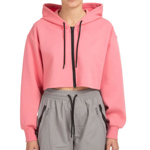 Sudadera corta moderna para mujer, suave, con capucha, estilo casual, manga larga, servicio OEM/ODM disponible - Product Image 6