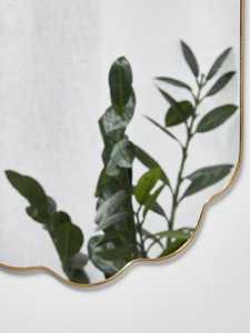 Miroir mural rond irrégulier de luxe moderne, fait main, avec cadre en laiton, pour salle de bain et hôtel - Product Image 4