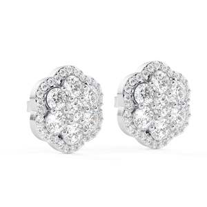 Boucles d'oreilles hip hop en or blanc glacé 13mm testeur de diamants - Product Image 4