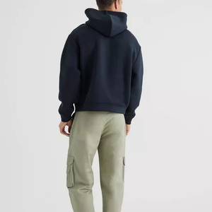 Alta calidad 350 GSM algodón grueso en blanco liso peso pesado sudaderas con capucha de gran tamaño Unisex logotipo personalizado hombres polar sólido negro Sudadera con capucha - Product Image 3