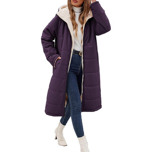 Veste d'hiver pour femme personnalisable, doudoune longue, cristal respirant, réversible, rembourrage en coton, coupe-vent, bomber, vêtements d'extérieur - Product Image 1