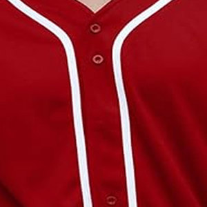 Vente en gros de maillots de baseball col en V bon marché maillot de baseball à boutons pour jeunes maillot de baseball imprimé nom de l'équipe maillot de baseball Hip Hop Street Style - Product Image 2