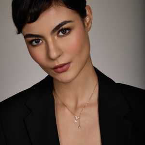 92.5 Silver <b>Necklace</b> 191277 Trendy Butterfly Shape with Zircon and Pearl Gold and Rhodium Plated Link Chain for Wedding Gift - Product Image 3