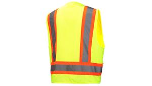 Multi-Pocket <b>Black</b> Woolen <b>Vest</b> for Construction Workers Plus Size New Reflective Safety Clothing for Winter Breathable - Product Image 4