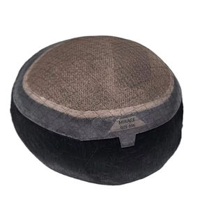 Perruque toupet Miraje Model Taz BD en cheveux humains Remy indiens avec une densité de 100%, vague profonde naturelle et vague corporelle, base en dentelle PU - Product Image 1